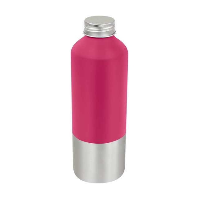 Cilindro corporativo de aluminio reciclado con tapa metálica antiderrames rosa 7.4 x 21.6