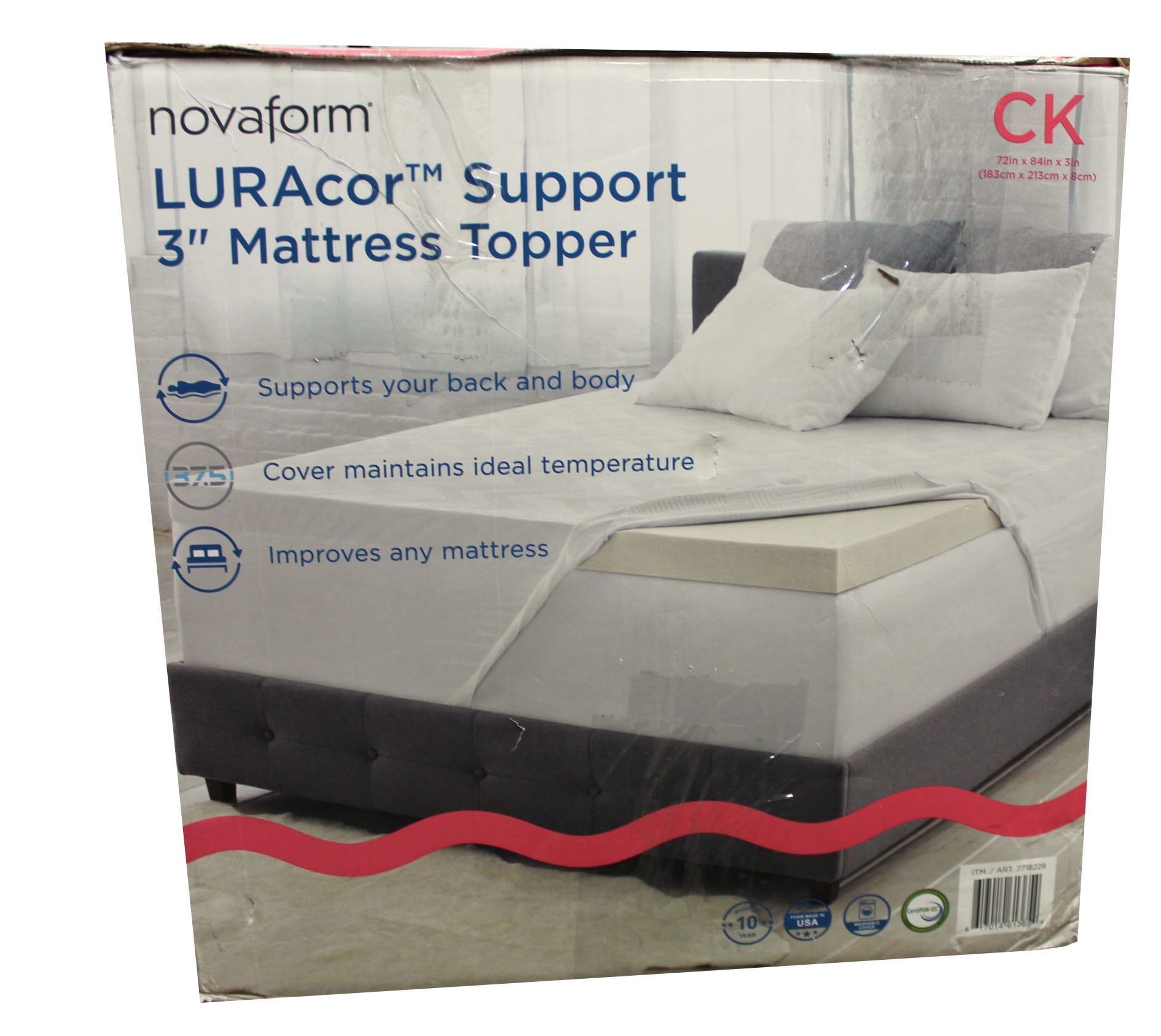Novaform Luracor Support 3 Mattress Foam Topper Cal King Walmart Com Walmart Com