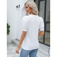 thumbnail image 4 of Blusa Manga Corta Abullonada Para Mujer Camiseta Ajustada, 4 of 5