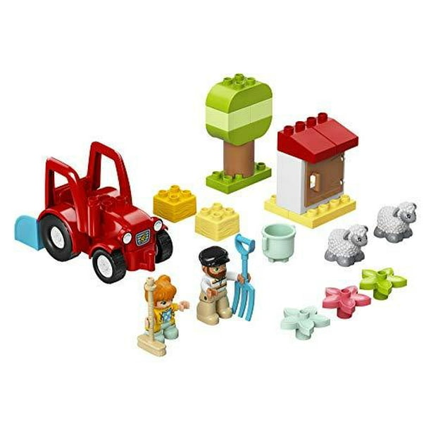 LEGO DUPLO Town Farm Tractor & Animal Care 10950 Ensemble de jeu créatif  pour tout-petits avec un tracteur jouet et 2 moutons, nouveau 2021 (27  pièces) 