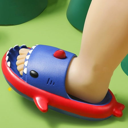 

One opening Unisex Kids Summer Beach Slippers Shark Shaped Sandals with Nonslip Soles