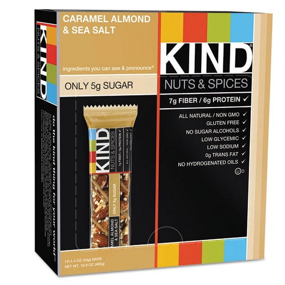 Nuts And Spices Bar, Caramel Almond And Sea Salt, 1.4 Oz Bar, 12/box | Bundle of 10 Boxes
