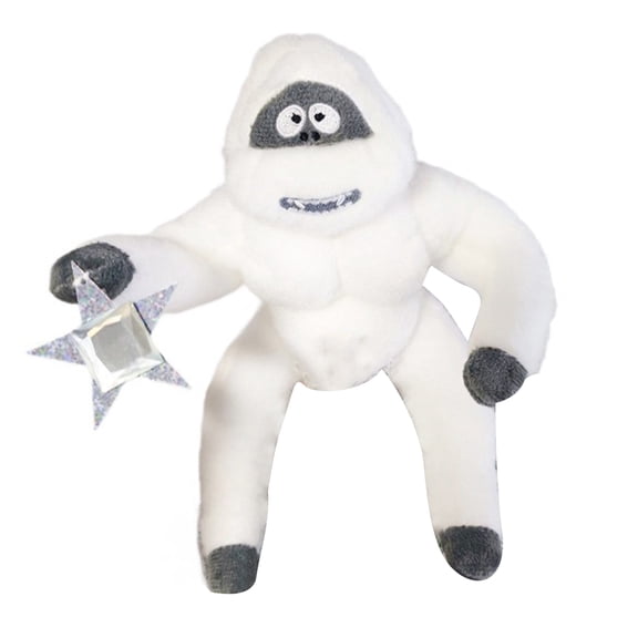 OIUR Abominable Snowman Christmas Tree Topper Plush Stuffed Snow Elf Christmas Tree Hugger with Star for Xmas Treetop Decoration