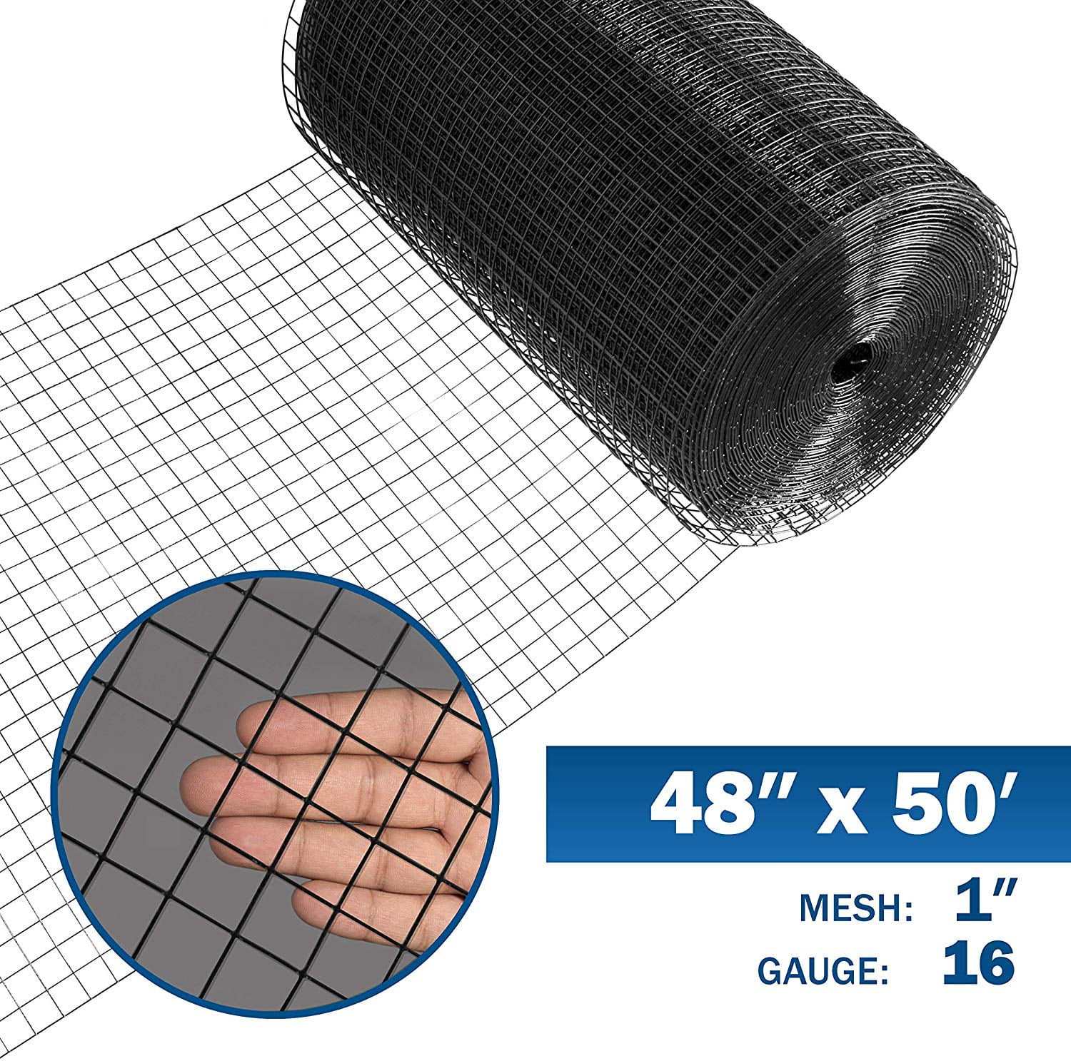 Fencer Wire 16 Gauge Black Vinyl Coated Welded Wire Mesh Size 1 Inch By 1 Inch 4 Ft X 50 Ft Walmart Com Walmart Com