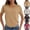 Black, variant on CHUMUD Cotton Basic T Shirts for Women Crew Neck Short Sleeve Summer Shirts Solid Loose Fit T-shirt Plain Work Tops