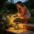 thumbnail image 4 of Colorful Solar Lanterns Outdoor Waterproof, Garden Decor Gifts for Women Mom - LED Colorful Sunflower Solar Powered Lights Metal Hanging Lantern for Outside Garden Patio Yard Lawn Porch Decor, 4 of 6