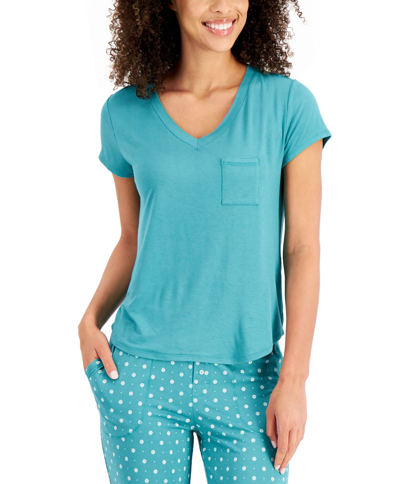 Alfani Womens Ultra-Soft Knit Pajama Top - Walmart.com