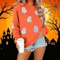 thumbnail image 6 of XSMGTUI Halloween Women's Sweatshirt Crew Neck Ghost Fall Pumpkin Long Sleeve Casual Witch Oversized Pullover Soft Comfortable Cute Vintage Graphic Top, 6 of 6