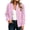 01# Pink, variant on Womens Bomber Jackets Casual Baseball Athletic Long Sleeve Shacket Coat Fleece Lined Fall Winter Trendy Jackets Lightweight Casual Outerwear, Stand Collar Solid Color Black S