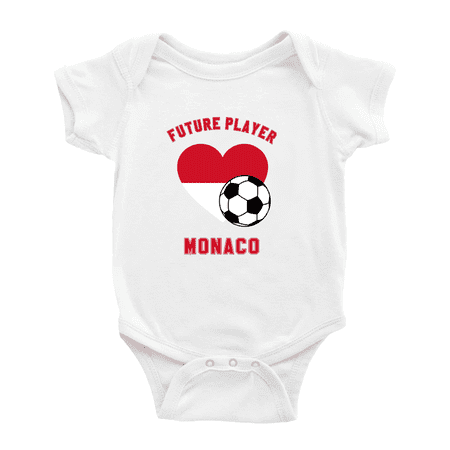 

Future Soccer Player Monaco Soccer Fan Cute Baby Rompers Newborn Clothes Outfits (White 6-12 Months)