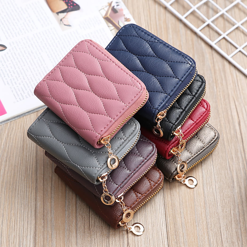 Womens Small Bifold Leather Wallets Rfid Ladies Wristlet With Card Slots Id  Window Zipper Coin Purse---brown | Fruugo KR