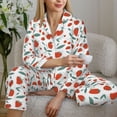 thumbnail image 6 of Bingfone Womens Pajama Sets Strawberries Print,Long Sleeve Loungewear Pajamas Set-Medium, 6 of 8