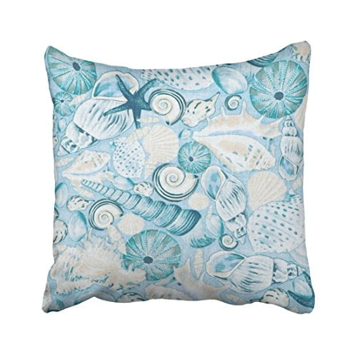 WinHome Square Throw Pillow Covers Vintage Nautical Coastal Blue Sea