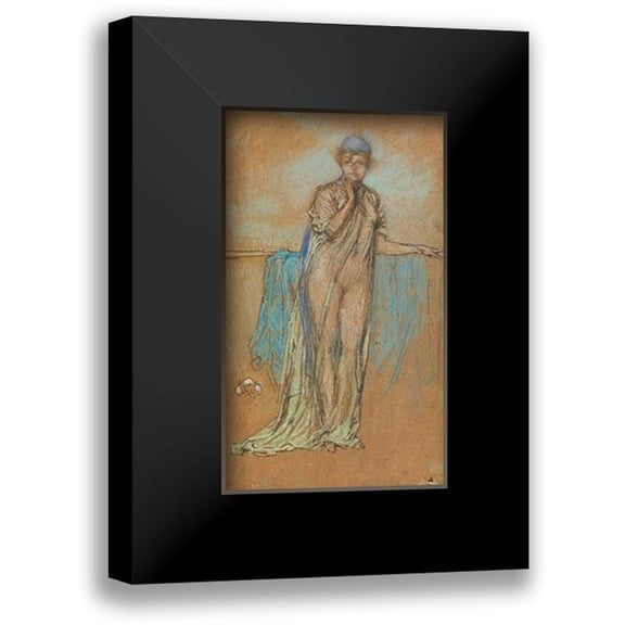 Whistler, James McNeill 10x14 Black Modern Framed Museum Art Print Titled - The Purple Cap A Note In Green And Violet 1870s