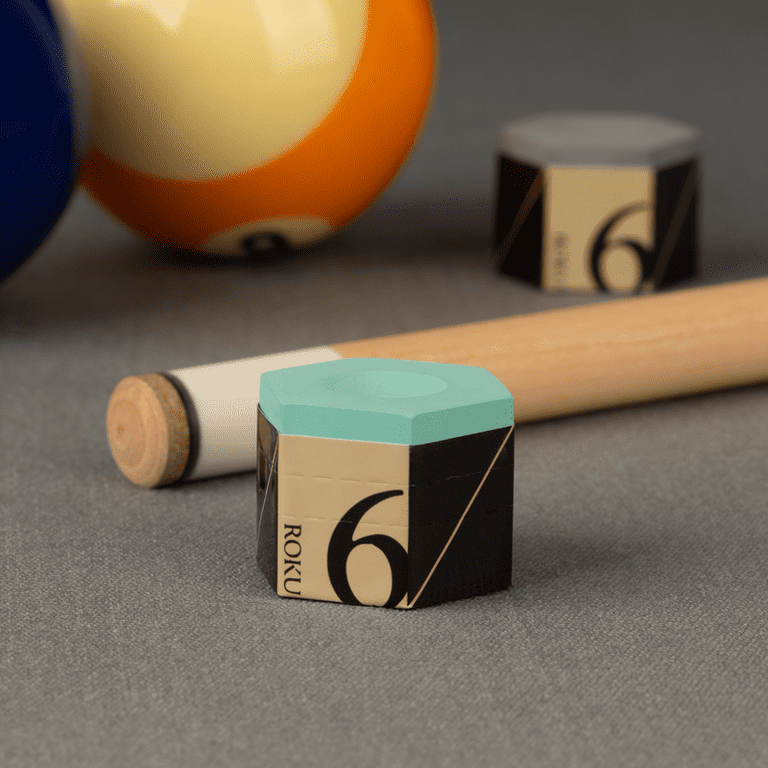 KAMUI ROKU Forest Green Pool Cue Chalk - Advanced Grip Technology, Minimal Mess