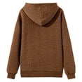thumbnail image 5 of NinXxx Women's Autumn Full Print Jacquard Hooded Sweatshirt Brown S, 5 of 5