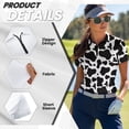 thumbnail image 4 of Aplkyhs Cow Print Women's Golf Shirt and Sun Visor Hat Set Short Sleeve Golf Shirts Quick Dry Moisture Wicking Fabric Adjustable UV Protection Sun Hat Cap for Golf Tennis Hiking, 4 of 7