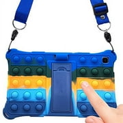 Pop It iPad Air 2 Case/Pro 9.7 for Kids Boys, iZi Way Fidget Pop Its Push Bubble Silicone Tablet Cover with Stand & Lanyard & Pencil Holder Compatible with All 9.7? iPad Like iPad 6, iPad Ai