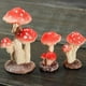thumbnail image 2 of Figuras de setas de decoración de setas de cerámica, estatua de seta roja de 3 cabezas, estatuilla de jardín de hadas en miniatura, minisetas para jardín, 2 of 5