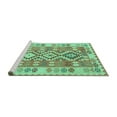 thumbnail image 2 of Ahgly Company Machine Washable Indoor Square Southwestern Turquoise Blue Country Area Rugs, 8' Square, 2 of 4