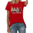 thumbnail image 4 of Christmas Tree Shirt for Women Merry Christmas Printed T-Shirts Short Sleeve Holiday Tee Xmas Gift Tops, 4 of 5