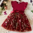 thumbnail image 2 of 3-4 Years Girls Dress Summer Ruffle Sleeve Mesh A Line Casual Party Dresses 1-5 Years, 2 of 4