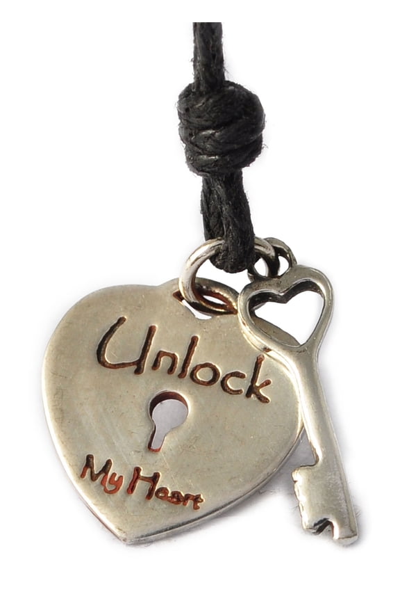 Lock Key To My Heart Silver Pewter Charm Necklace Pendant Jewelry