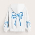 thumbnail image 2 of White Girls Hoodie 3-14 Years, Cute Bow Kids Sweatshirt, Soft Stretch Casual Pullover with Pocket,Size 13-14 T, 2 of 7