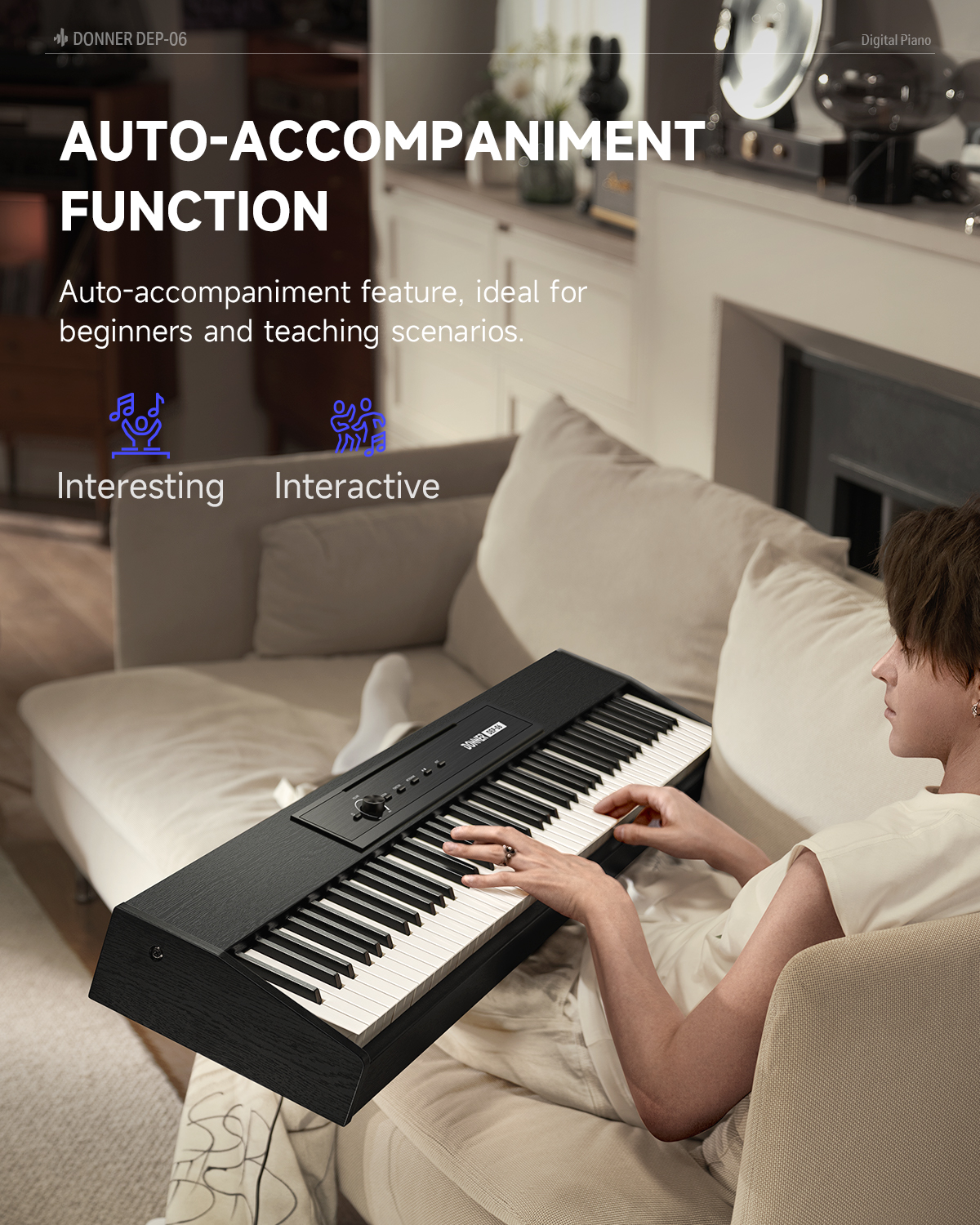 Donner DEP-06 88-Key Digital Piano with Stand and Pedal photo 6