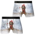thumbnail image 3 of Playful German Shorthaired Pointer Welcomes Winter Snowy Day with Cardinal Bird All Over Print Boxer Briefs Underwear for Men Dad GSP Lover Dog Gift - 12017, 3 of 6