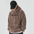 thumbnail image 2 of Men's Embroidered Lettering Hoodie Casual Pullover Sweatshirt For Athletic Streetwear Comfort Fit Oversized Pullover Long Sleeve Crewneck Casual Tops, 2 of 9
