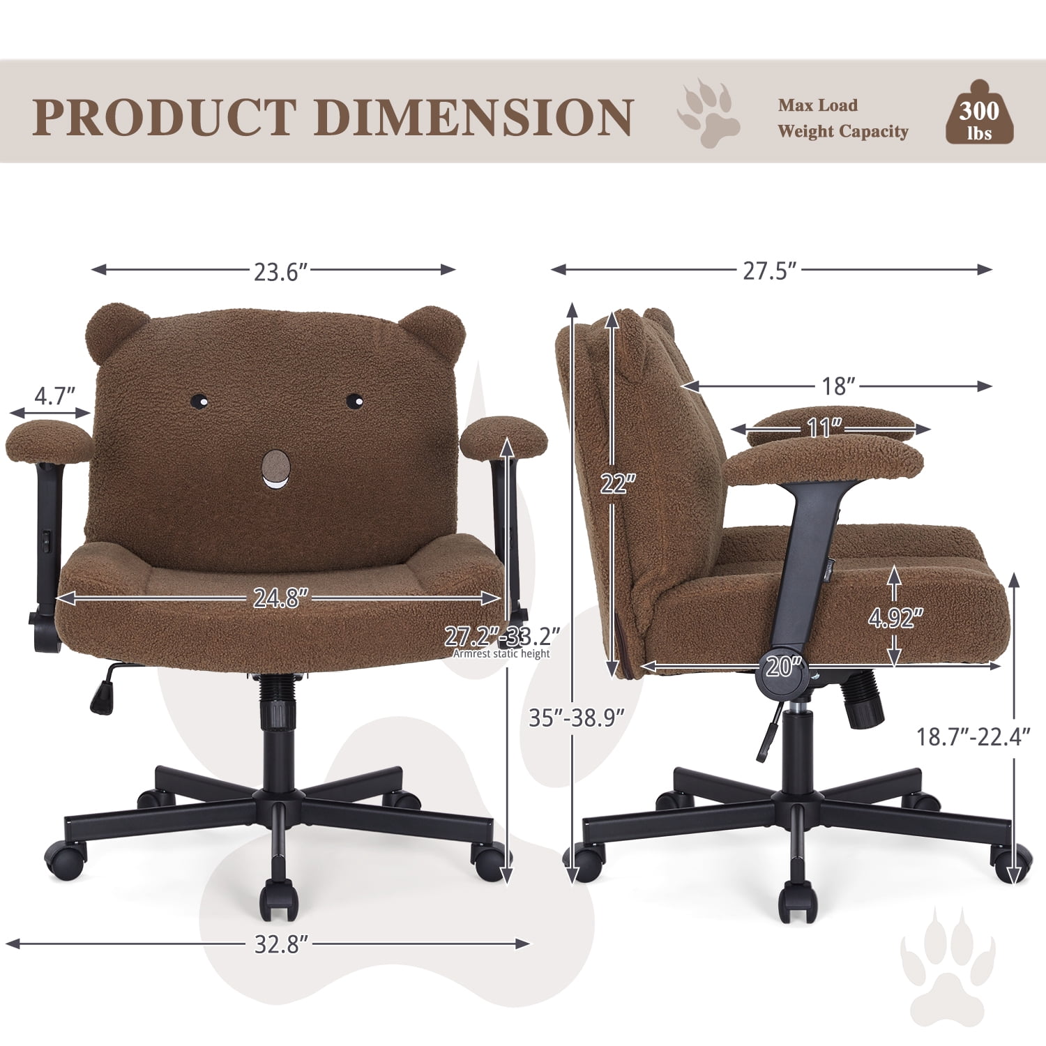 Criss Cross Legged Chair with Wheels and Flip-up Arms, Ergonomic Wide Seat Computer Desk Chair, Comfortable Home Office Computer Chair 300lbs