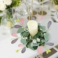 thumbnail image 6 of deevoka Eucalyptus Leaves Wreath Artificial Floral Candle Rings Ornament Pillar Candle Double Color, 6 of 9