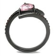thumbnail image 3 of Luxe Jewelry Designs Women's Ion Plated Light Black Stainless Steel Ring with Rose CZ Stone - Size 9, 3 of 4