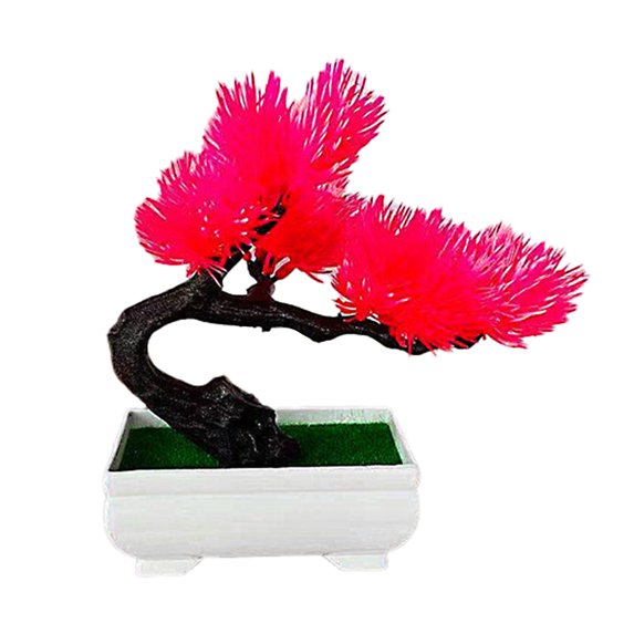 Visland Artificial Bonsai Tree in Pot Faux Potted Pine Plants Plastic Fake House Plants Desktop Greenery Decor for Indoor Home Office Decor