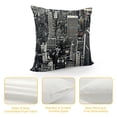 thumbnail image 4 of SHANXI Throw Pillow Cushion Cover, Panorama of High Buildings of City Famous Monument Black and White Photo, Decorative Square Accent Pillow Case 20x20in, 4 of 5