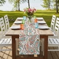 thumbnail image 4 of Table Runners 36 Inches Long Dress Scarves, Paisley Flower Farmhouse Kitchen/Dining Table Runner, Short Coffee Tablerunners, Spring Watercolor Floral Leaf Plant Orange 13x36 Inch, 4 of 9