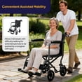 thumbnail image 4 of Fauteuil Roulant de Transport Pliable avec Freins à Main Doubles, Fauteuil Roulant Léger à Siège Grand de 19 Pouces avec Roues Arrière de 8 Pouces, Supporte jusqu'à 220 Lb, 4 of 9