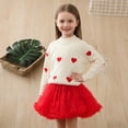 thumbnail image 4 of Girls Tutu Skirt Outfit Set with White Knit Sweater & Red Hearts, Kids to Kids 1-8Yrs Party Dress, Long Sleeve Top and Fluffy Skirt for Everyday Holiday Birthday,Size 2-3 T, 4 of 7