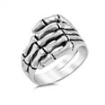 thumbnail image 1 of 925 Sterling Silver Skeleton Hand Ring Size 9, 1 of 3