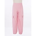 thumbnail image 3 of TSSOE Kids Girls Boys Cargo Trousers Hip Hop Dance Pants Joggers Athletic Sweatpants Jogging Bottoms Overalls Pink 3-4, 3 of 6