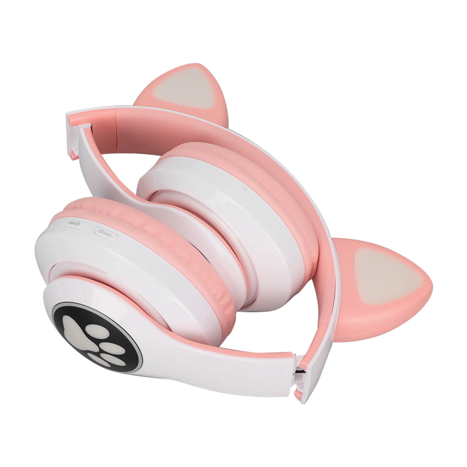 Earphones LXB39C Kids Headphone  5.0 Foldable  Glowing Music Cat Ear Headphone for KidsPink White