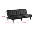 thumbnail image 5 of Berie Futon Sofa Bed-Drop-Down Tray-Cupholder-Black Faux Leather, 5 of 6