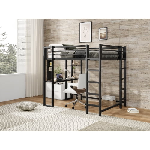 BSHTI Platform Modern Queen Size Platform Bed Frame with Upholstered Headboard and wood slats support for Livingroom