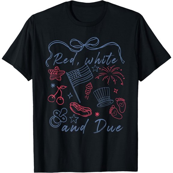 Red White And Due Funny 14th Of July Design T-Shirt