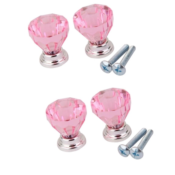 4Pieces Pink Drawer Pull Knobs Cabinet Dresser Cupboard Bin Handle Decoration Modern Pull Handle