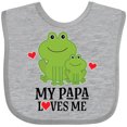 thumbnail image 3 of Inktastic My Papa Loves Me Boys Frog Boys Baby Bib, 3 of 4