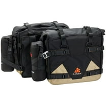 Tusk 2032150003 Pilot Pannier Bags with Bottle Holders - Black/Tan