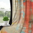 thumbnail image 3 of Dashan Red Orange Abstract Blackout Curtains 63 Inch Length for Bedroom Living Room,Thermal Insulated Window Drapes Set of 2, 3 of 6