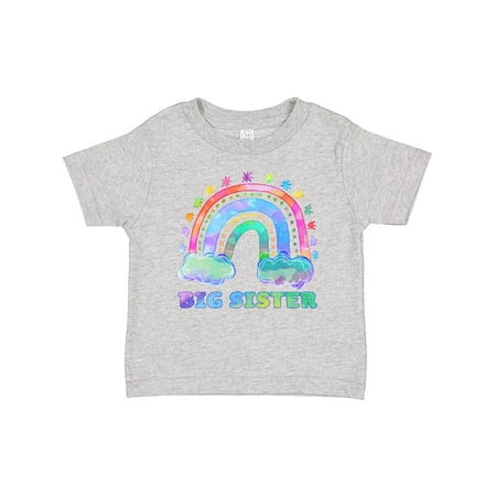 

Inktastic Big Sister Watercolor Rainbow with Clouds Gift Baby Girl T-Shirt